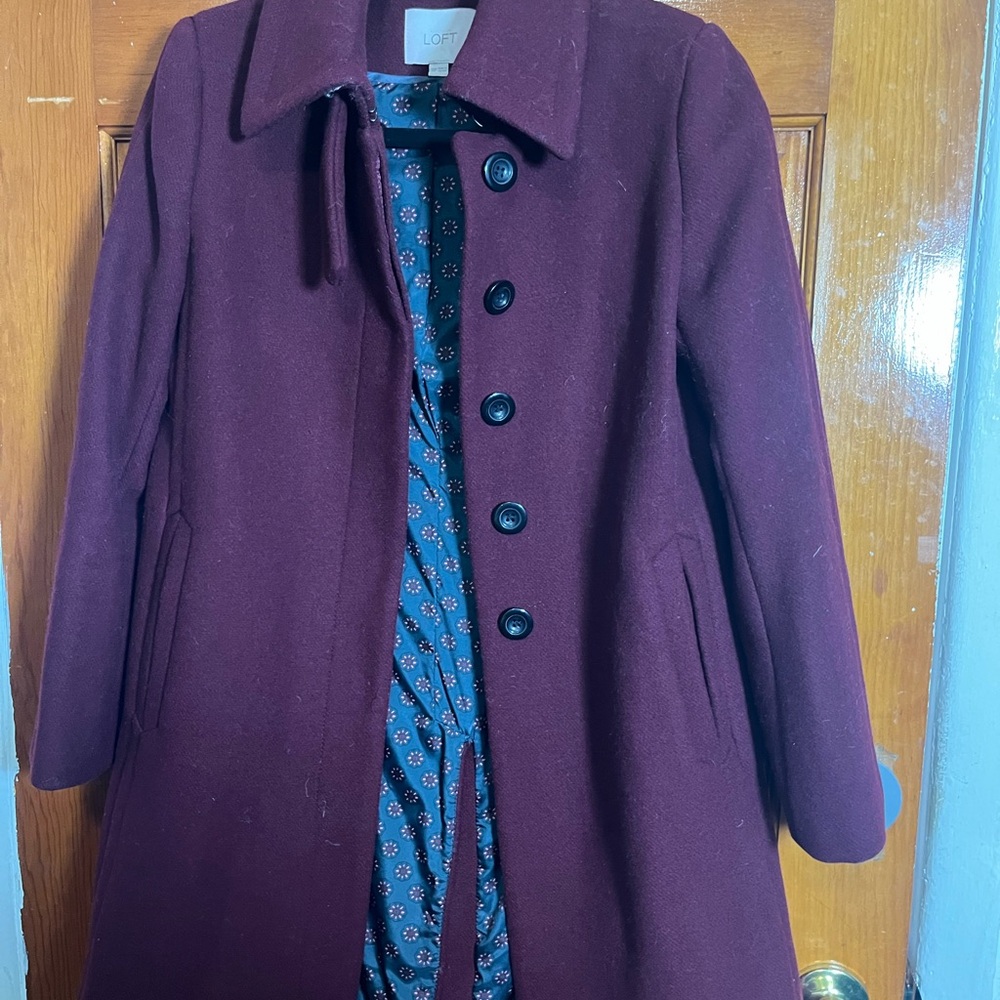 LOFT Burgundy Trench Petticoat
